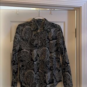 Black and Gray Blazer with Paisley Pattern